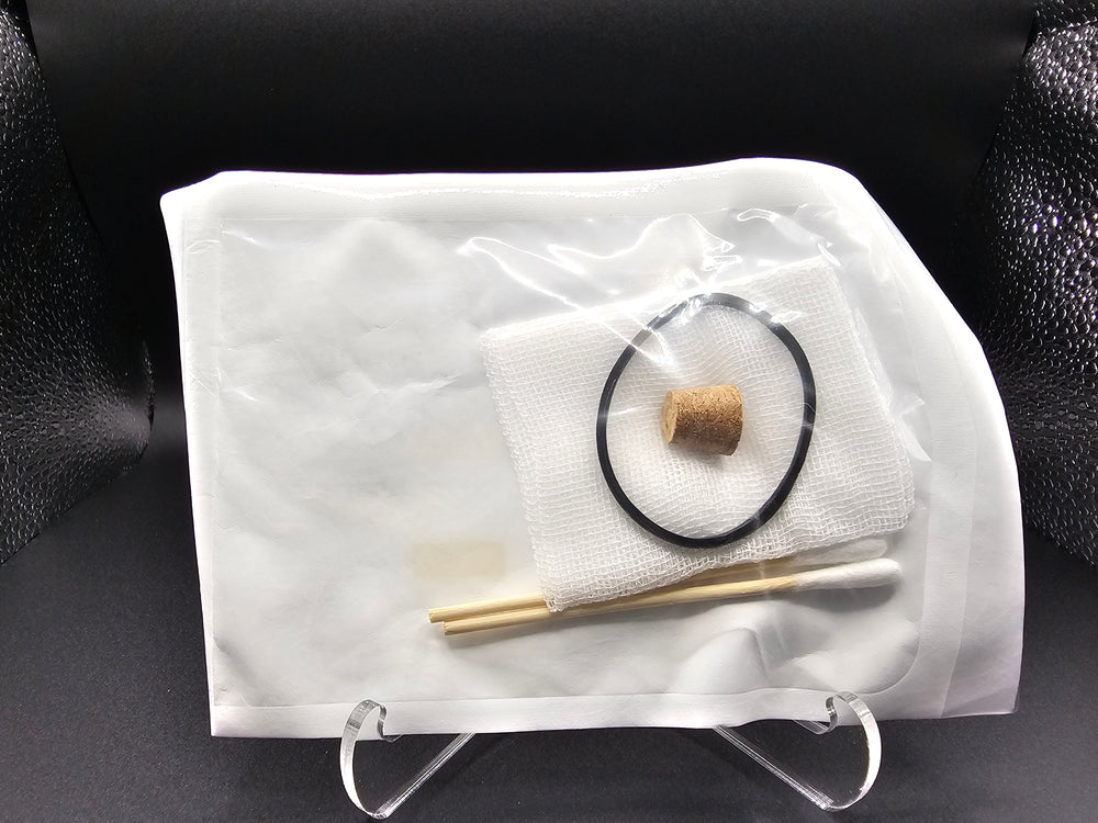 50 CT STERILIZED PIERCING PACK Ver. 2.0 - Cork, Q-Tip, Gauze & Rubber Band