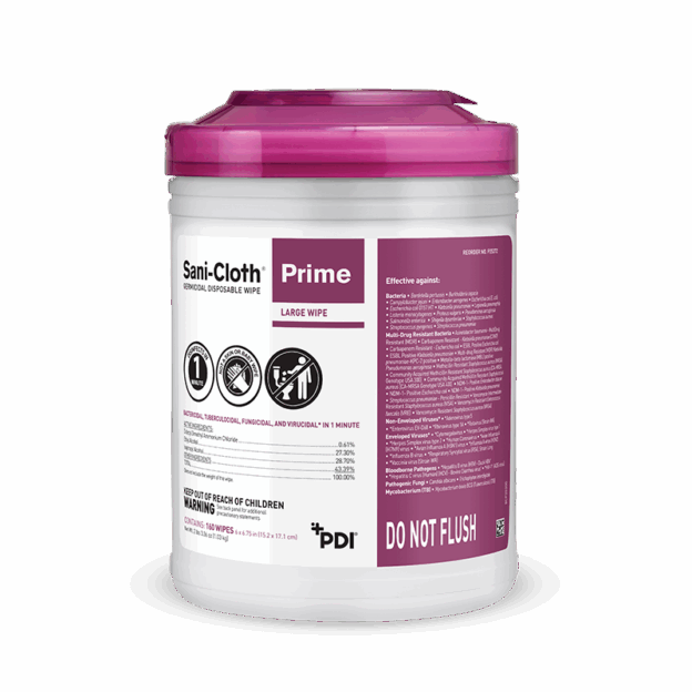 Sani-Cloth Prime Germicidal Disinfectant Large Canister 160/Cn