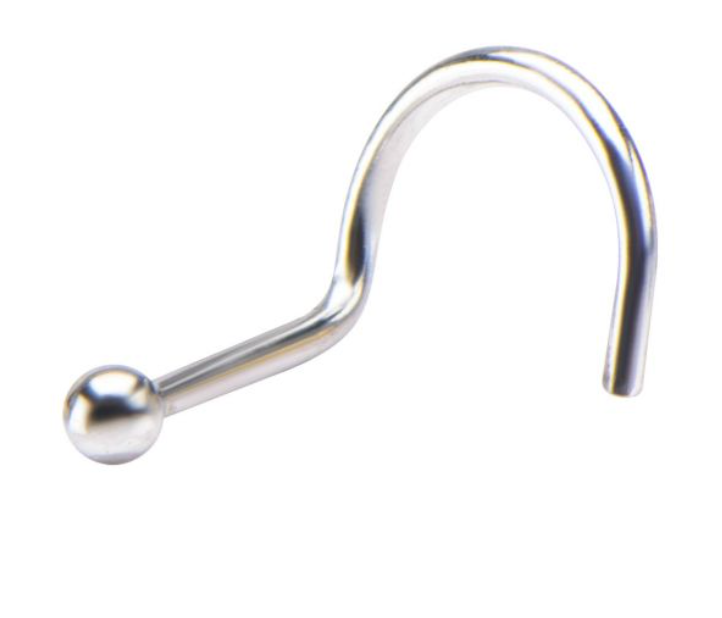 14kt White Gold Nose Screw with a 2mm Ball Top
