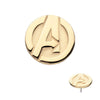 14Kt Yellow Gold Marvel Avengers Logo Threadless Top