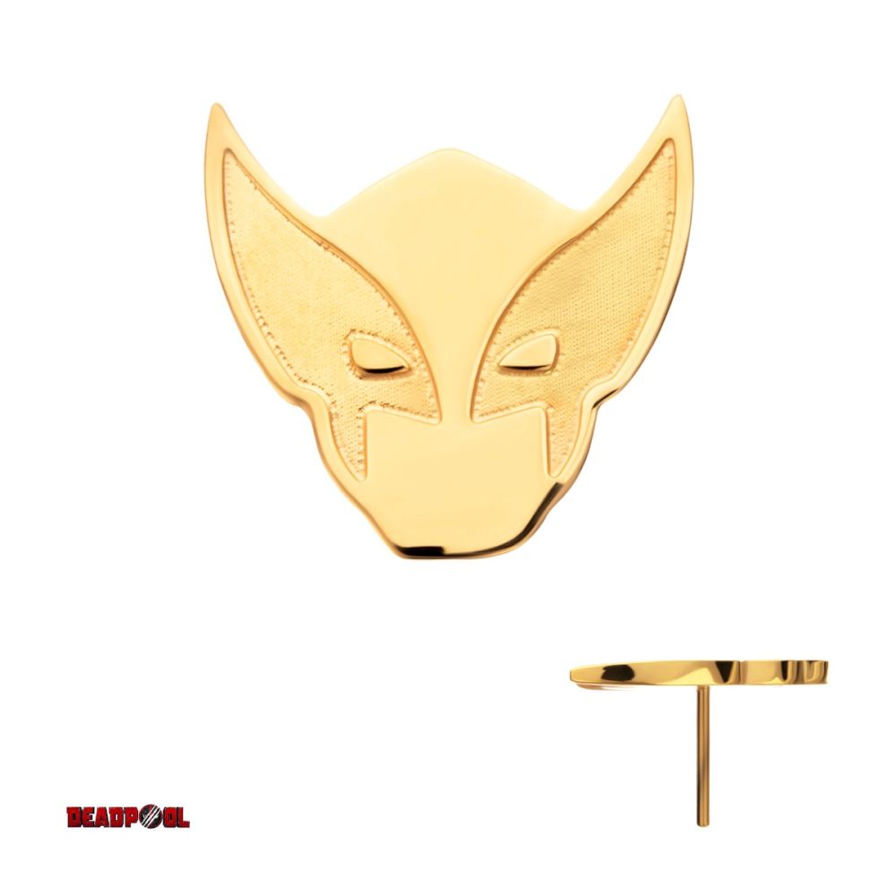 24Kt Gold PVD Titanium Marvel Wolverine Threadless Top