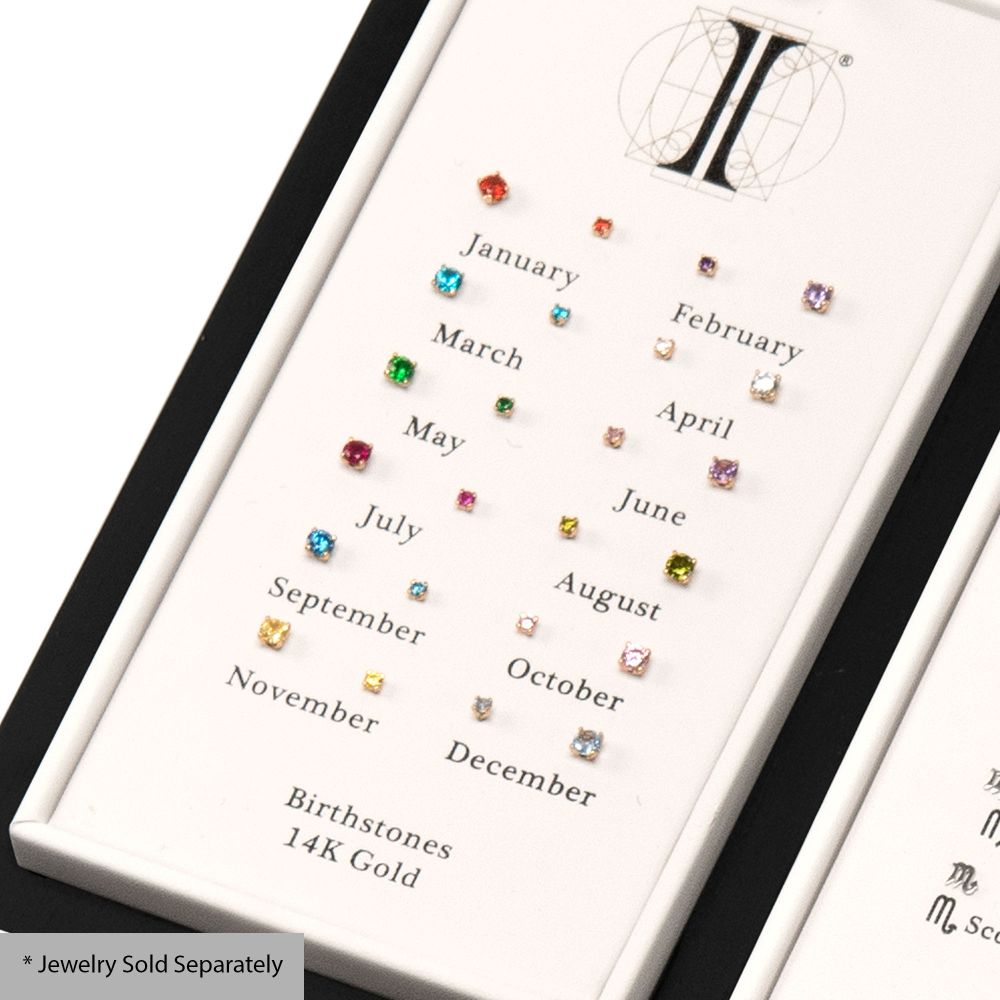 24 Hole White Leatherette Pad for 14Kt Gold Birthstone Tops