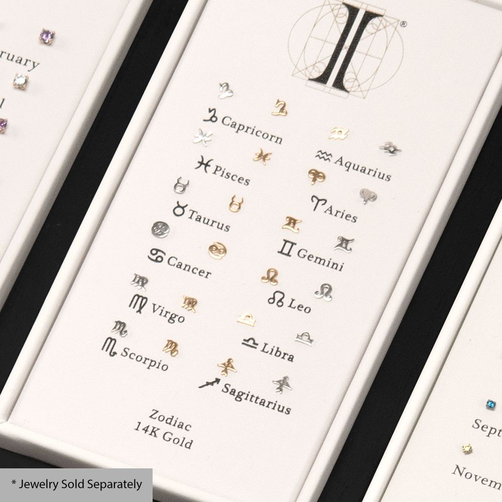 24 Hole White Leatherette Pad for 14Kt Gold Zodiac Tops