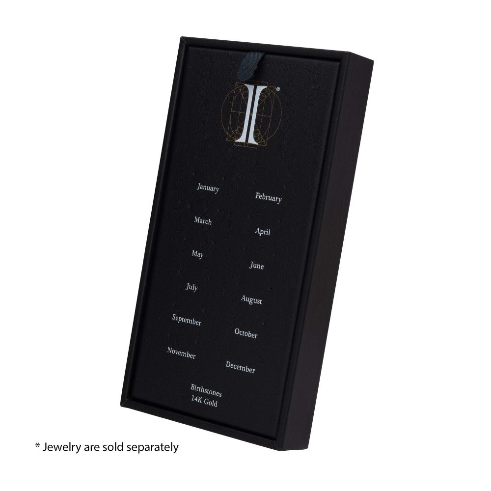 24 Hole Black Leatherette Pad for 14Kt Gold Birthstone Tops