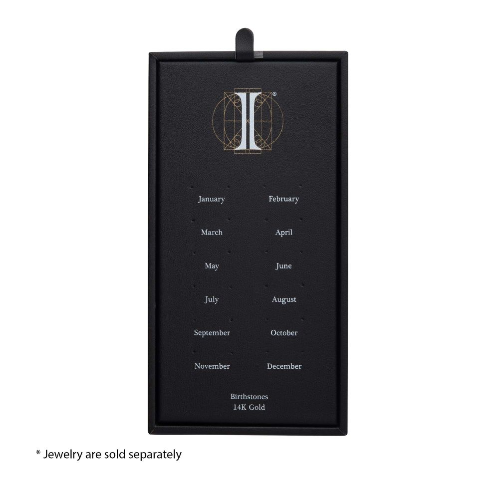 24 Hole Black Leatherette Pad for 14Kt Gold Birthstone Tops