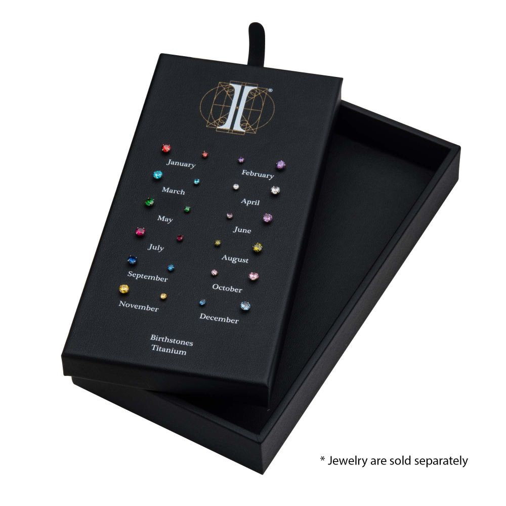 24 Hole Black Leatherette Pad for Titanium Birthstone Tops