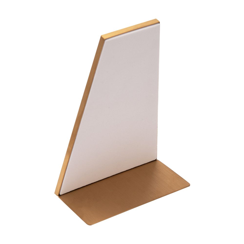 Satin Brass Frame on White Leatherette with 12-Pin Hole Empty Display for 14Kt Gold Threadless Tops