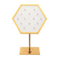 Satin Brass Hexagonal Frame on White Leatherette with 14-BJ Clip Hole Empty Display Stand for 14Kt Gold Jewelry