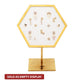 Satin Brass Hexagonal Frame on White Leatherette with 14-Pin Hole Empty Display Stand for 14Kt Gold Threadless Tops