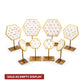 Satin Brass Hexagonal Frame on White Leatherette with 14-Pin Hole Empty Display Stand for 14Kt Gold Threadless Tops
