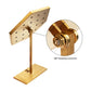 Satin Brass Hexagonal Frame on White Leatherette with 19-BJ Clip Hole Empty Display Stand for 14Kt Gold Jewelry