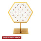 Satin Brass Hexagonal Frame on White Leatherette with 23-Pin Hole Empty Display Stand for 14Kt Gold Threadless Tops