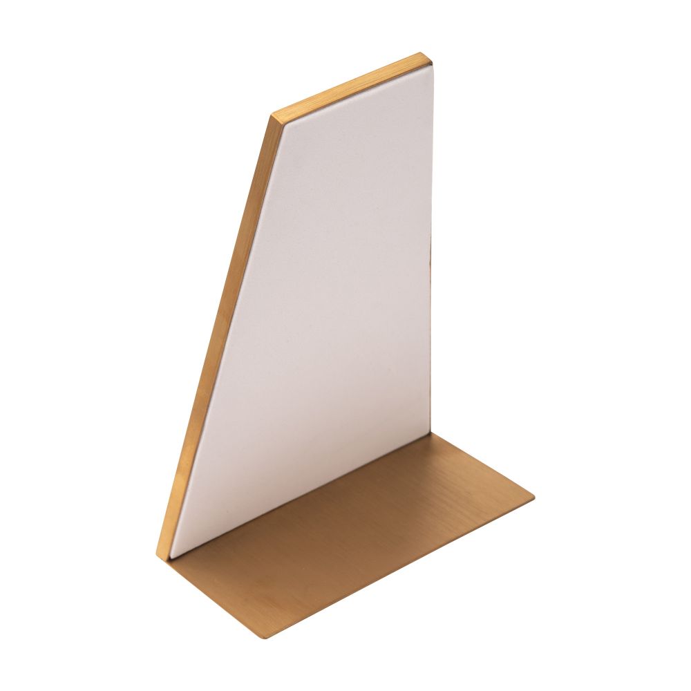 Satin Brass Frame on White Leatherette with 24-Pin Hole Empty Display for 14Kt Gold Threadless Tops