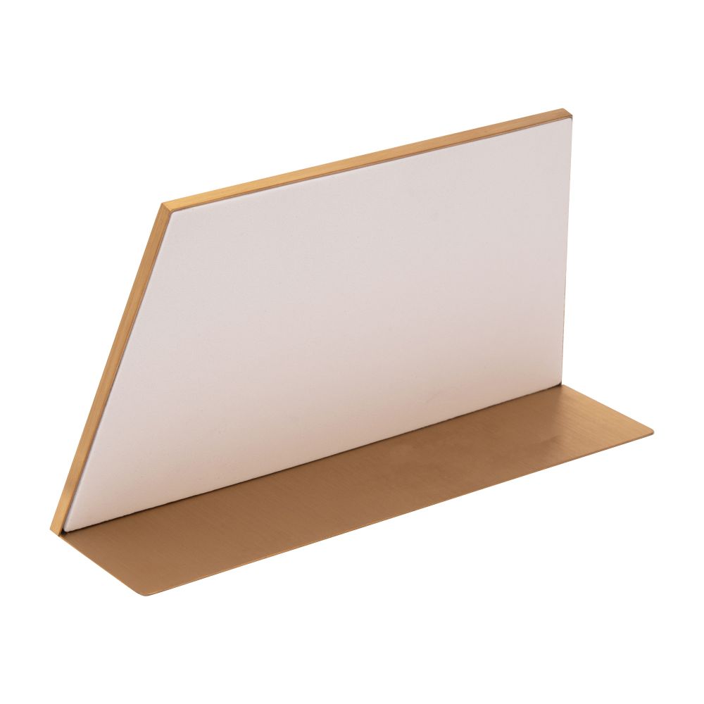 Satin Brass Frame on White Leatherette with 46-Pin Hole Empty Display for 14Kt Gold Threadless Tops