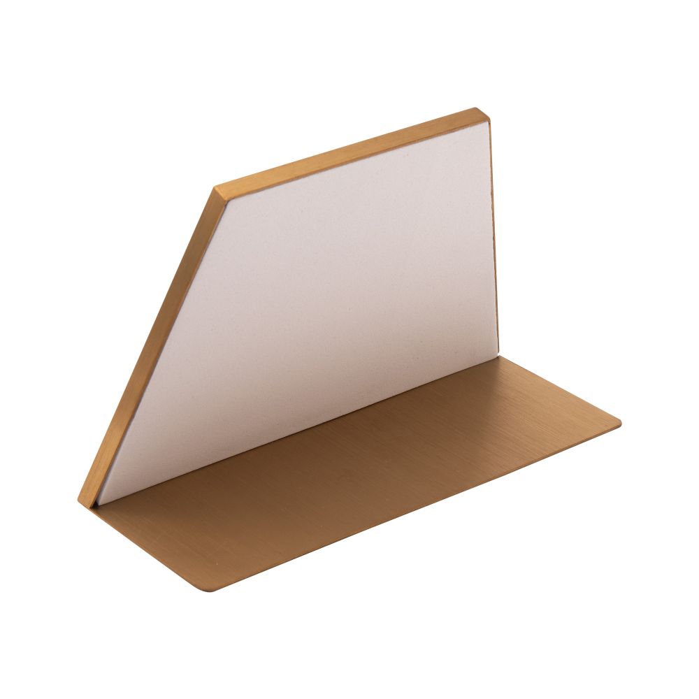 Satin Brass Frame on White Leatherette with 6-Pin Hole Empty Display for 14Kt Gold Threadless Tops