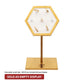 Satin Brass Hexagonal Frame on White Leatherette with 7-BJ Clip Hole Empty Display Stand for 14Kt Gold Jewelry