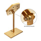 Satin Brass Hexagonal Frame on White Leatherette with 7-BJ Clip Hole Empty Display Stand for 14Kt Gold Jewelry