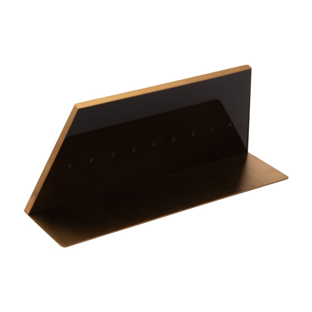 Satin Brass Frame on White Leatherette with 9-BJ Clip Hole Empty Display for 14Kt Gold Jewelry