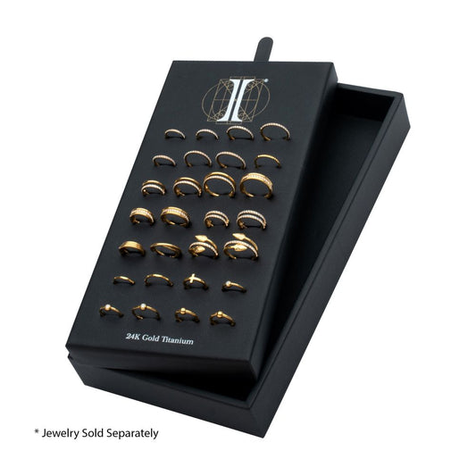 28 Hole Black Leatherette Pad for 24Kt Gold PVD Titanium Hinged Segment Clickers