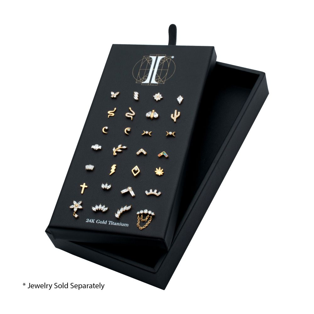 28 Hole Black Leatherette Pad for 24Kt Gold PVD Titanium Tops