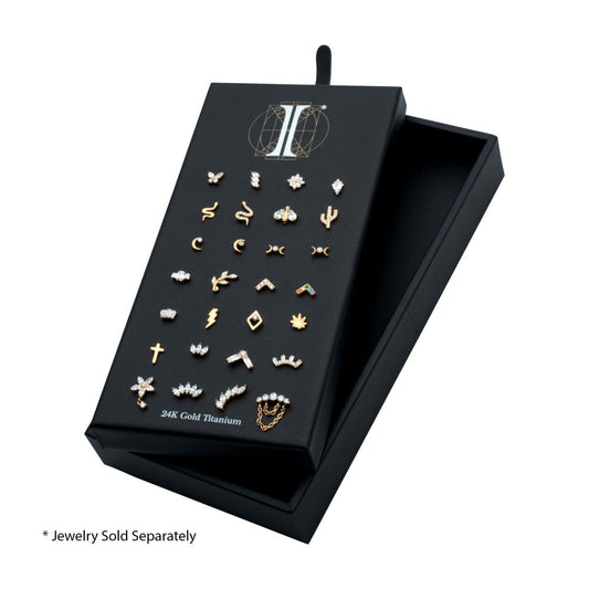 28 Hole Black Leatherette Pad for 24Kt Gold PVD Titanium Tops