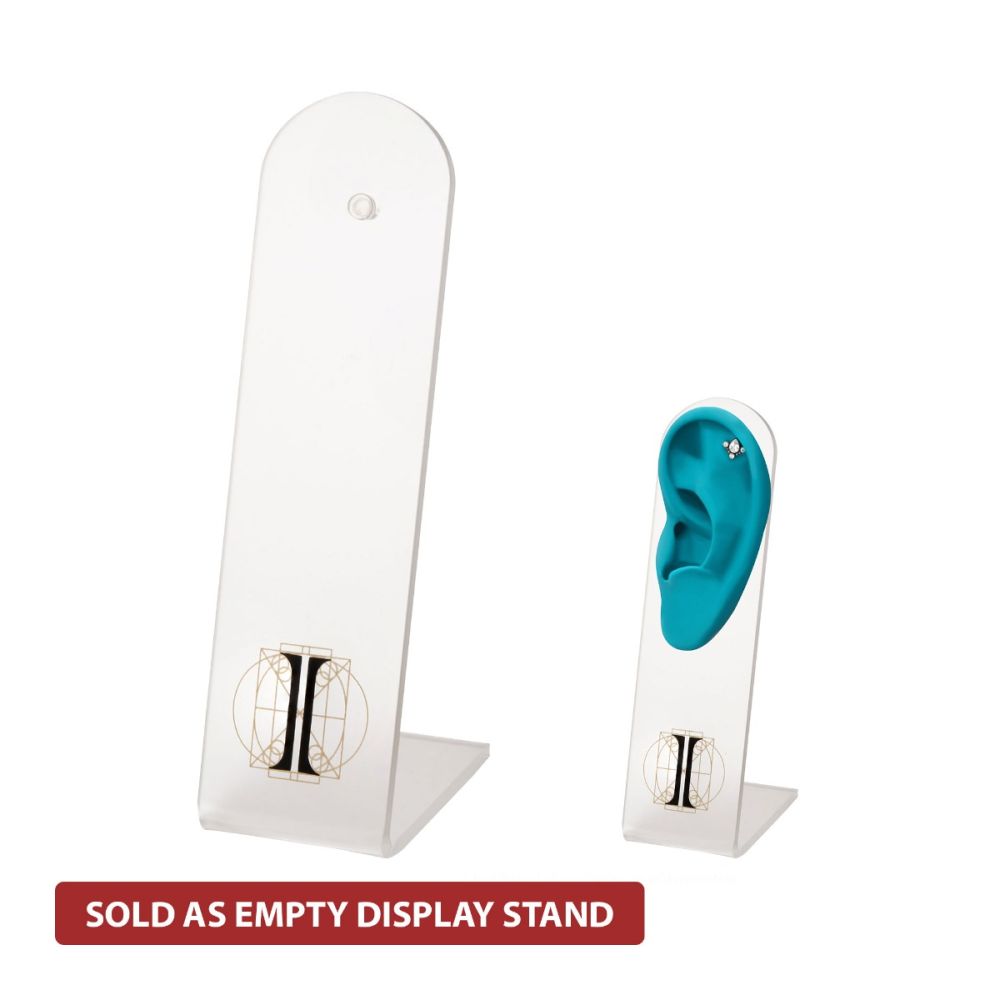 Rounded Top L-Bend Acrylic with Hole for Left Ear Display