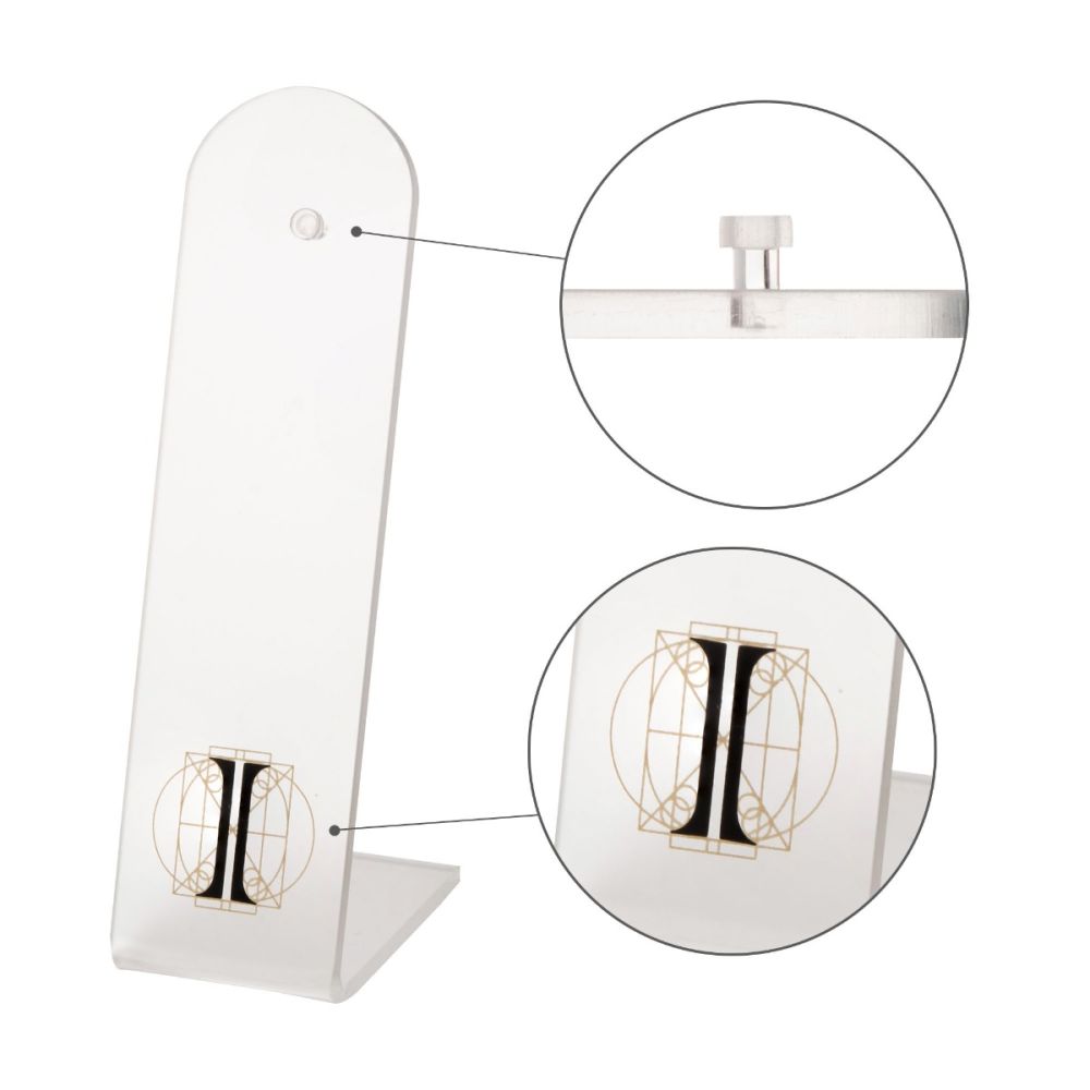 Rounded Top L-Bend Acrylic with Hole for Left Ear Display