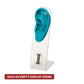 Rounded Top L-Bend Acrylic with Hole for Left Ear Display