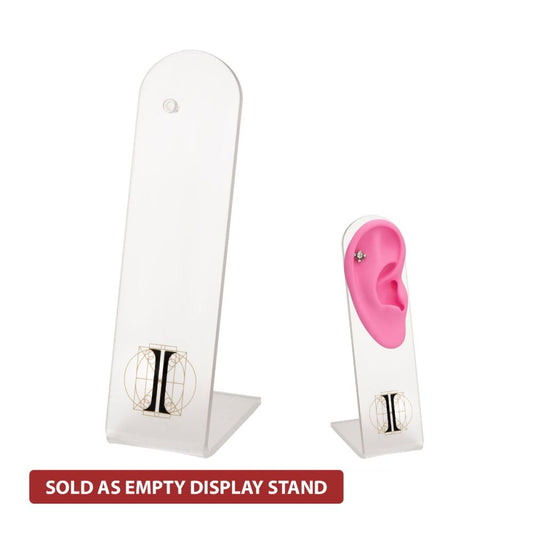 Rounded Top L-Bend Acrylic with Hole for Right Ear Display