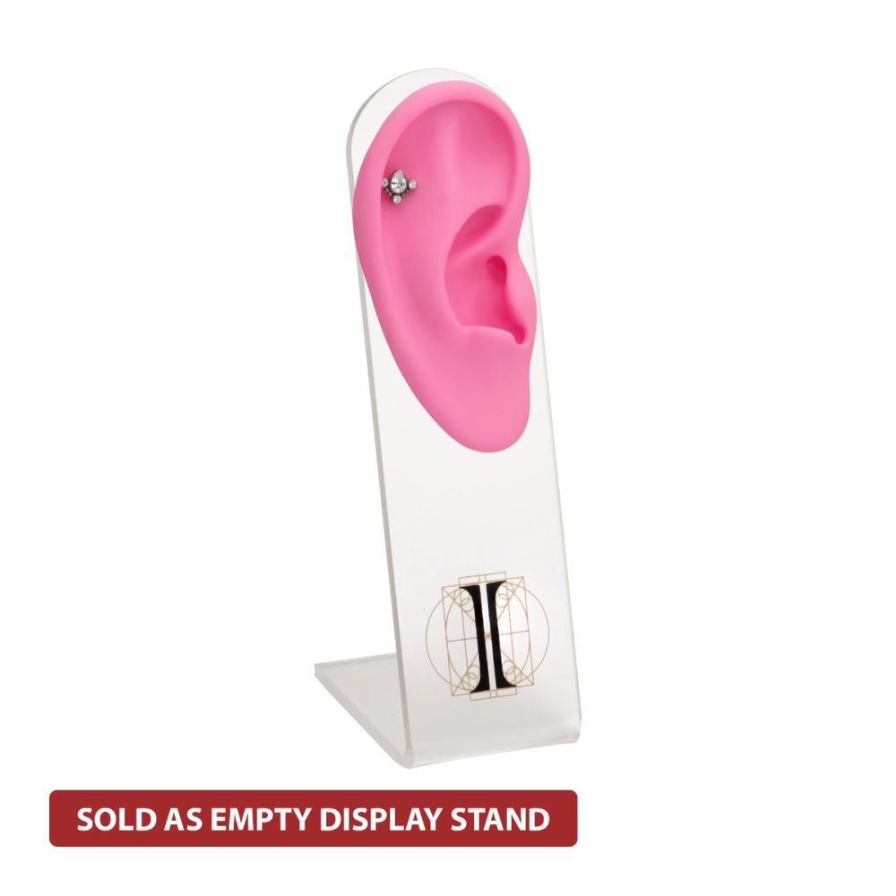 Rounded Top L-Bend Acrylic with Hole for Right Ear Display