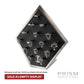 Brushed Titanium Prism Frame on Black Leatherette with 15-BJ Clip Hole Empty Display Stand for Titanium Jewelry