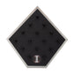 Brushed Titanium Prism Frame on Black Leatherette with 15-BJ Clip Hole Empty Display Stand for Titanium Jewelry