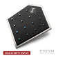 Brushed Titanium Prism Frame on Black Leatherette with 14-Pin Hole Empty Display Stand for Titanium Threadless Threaded Tops