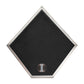 Brushed Titanium Prism Frame on Black Leatherette with 14-Pin Hole Empty Display Stand for Titanium Threadless Threaded Tops