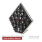 Brushed Titanium Prism Frame on Black Leatherette with 20-BJ Clip Hole Empty Display Stand for Titanium Jewelry