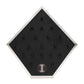Brushed Titanium Prism Frame on Black Leatherette with 20-BJ Clip Hole Empty Display Stand for Titanium Jewelry