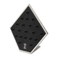Brushed Titanium Prism Frame on Black Leatherette with 20-BJ Clip Hole Empty Display Stand for Titanium Jewelry