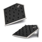 Brushed Titanium Prism Frame on Black Leatherette with 20-BJ Clip Hole Empty Display Stand for Titanium Jewelry