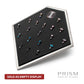 Brushed Titanium Prism Frame on Black Leatherette with 20-Pin Hole Empty Display Stand for Titanium Threadless Threaded Tops