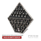 Brushed Titanium Prism Frame on Black Leatherette with 33-BJ Clip Hole Empty Display Stand for Titanium Jewelry