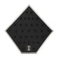 Brushed Titanium Prism Frame on Black Leatherette with 33-BJ Clip Hole Empty Display Stand for Titanium Jewelry