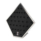 Brushed Titanium Prism Frame on Black Leatherette with 33-BJ Clip Hole Empty Display Stand for Titanium Jewelry