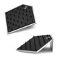Brushed Titanium Prism Frame on Black Leatherette with 33-BJ Clip Hole Empty Display Stand for Titanium Jewelry