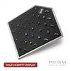 Brushed Titanium Prism Frame on Black Leatherette with 33-Pin Hole Empty Display Stand for Titanium Threadless Threaded Tops
