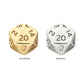 14Kt Gold Dungeons & Dragons 3D Flat Back Dice Threadless Top 