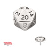 Titanium Dungeons & Dragons 3D Flat Back Dice Threadless Top