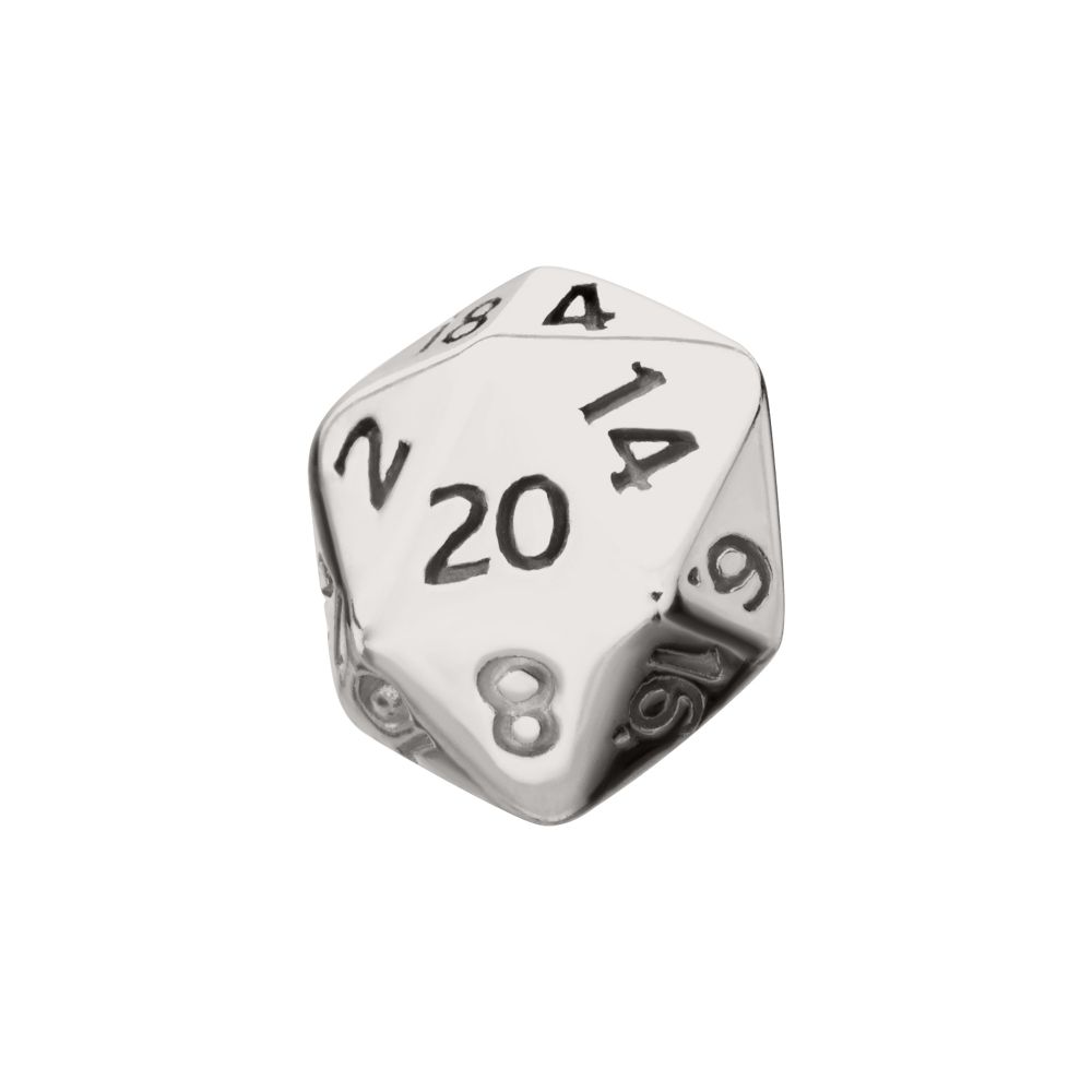 Titanium Dungeons & Dragons 3D Flat Back Dice Threadless Top