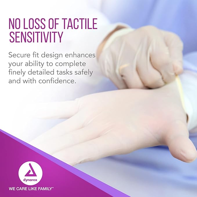 Dynarex Safetouch Sterile Latex Surgical Gloves, Powder-Free