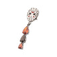 Titanium Threadless Enamel Friday The 13th Jason Mask Top with Garnet / Black Gem Dangle
