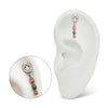 Titanium Threadless Enamel Friday The 13th Jason Mask Top with Garnet / Black Gem Dangle